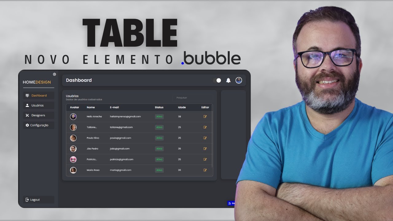 Novo elemento TABLE do Bubble (simplesmente FANTÁSTICO)