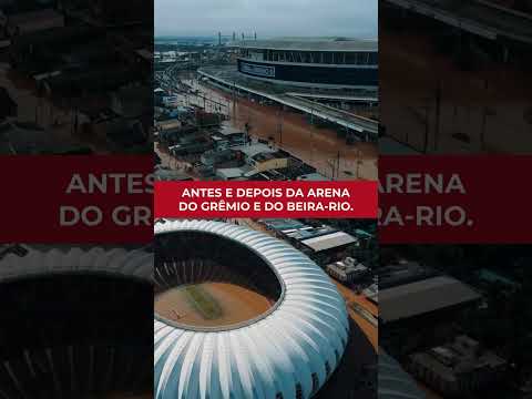 Antes e depois da Arena do Grêmio e do Beira-Rio.