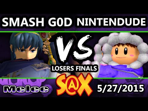 S@X - VGz | Smash God (Marth) Vs. VGz | Nintendude (Ice Climbers) SSBM Losers Finals - Smash Melee