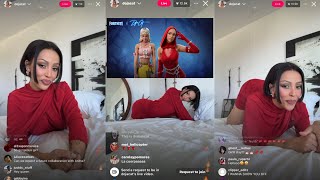 Doja Cat leaks her FORTNITE skins - Instagram Live (Oct 7, 2025)