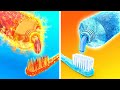FIRE VS SNOW PERSON IN REAL LIFE || Hot VS Cold Challenges by 123 GO! FOOD