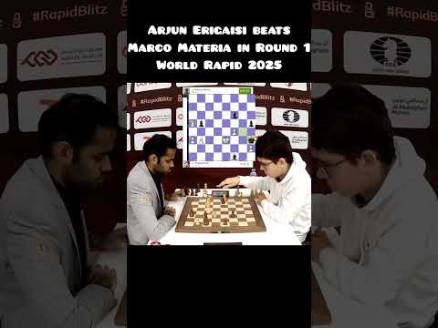 Arjun Erigaisi beats Marco Materia in Round 1 World Rapid 2025