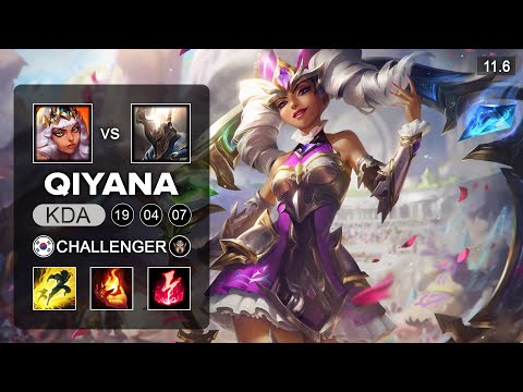 Qiyana Mid vs Pantheon - KR Challenger Patch 11.6