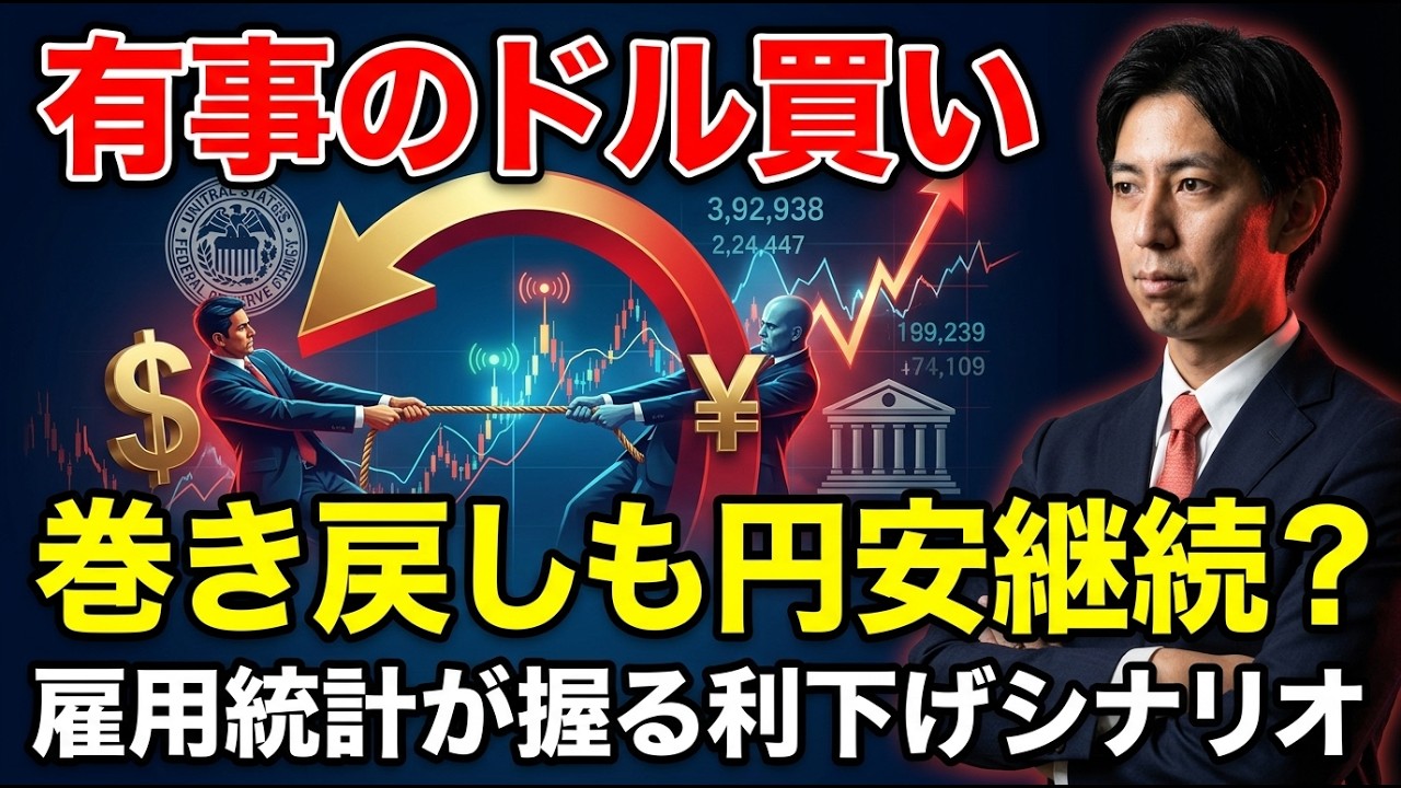 「有事のドル買い」巻き戻しも、円安基調は継続？雇用統計が握る米利下げシナリオ！【まるっと解説！米国経済指標と為替動向！】