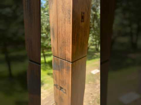 Post and beams framing for gable roof over deck #postandbeam #architecture #wood #deckdesign