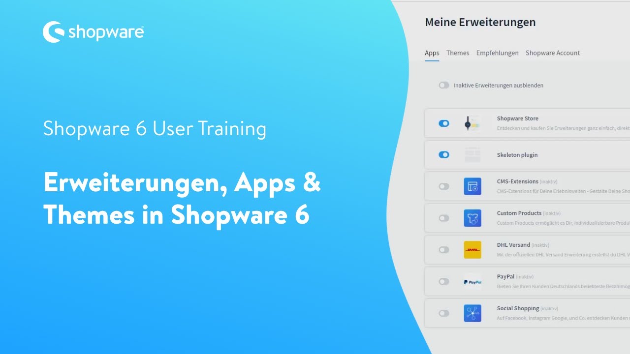 YouTube Video von Shopware 6 Themes