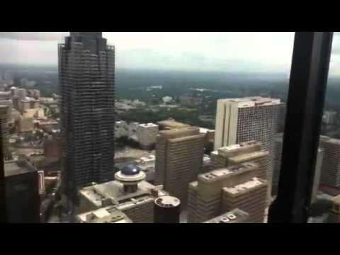 AWESOME Otis Traction Scenic Elevators To The Sun Dial Restaurant At The Westin Peachtree Plaza