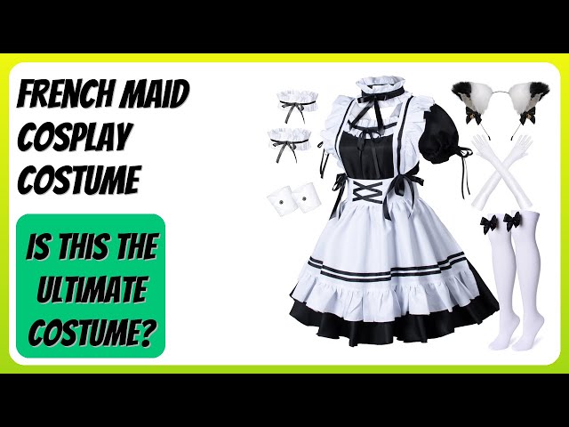 Vídeo relacionado con Vestido de Maid Cosplay, Maid Dress Anime French Maid Delantal Fancy Dress Set, Disfraz de Sirvienta Clásica en Blanco y Negro, para Disfraces, Carnavales y Juegos de Rol, Talla S