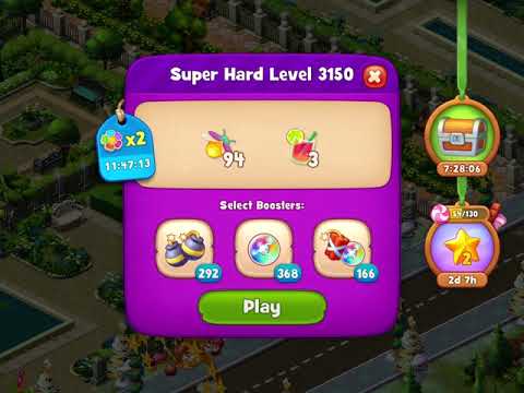 Gardenscapes Level 3150 With No Boosters - Super Hard Level