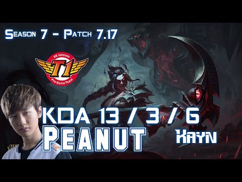 SKT T1 Peanut KAYN vs GRAGAS Jungle - Patch 7.17 KR Ranked