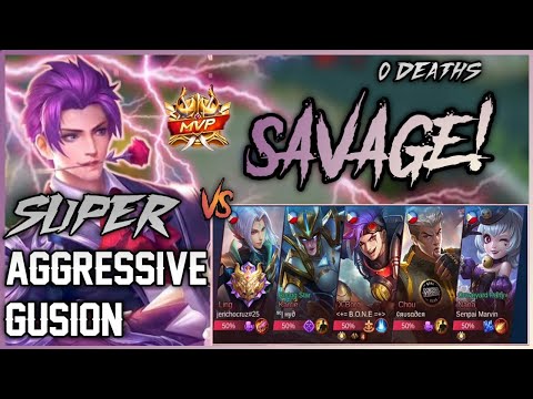 GUSION SAVAGE!! | SUPER AGGRESSIVE GAMEPLAY ON RANK | MLBB