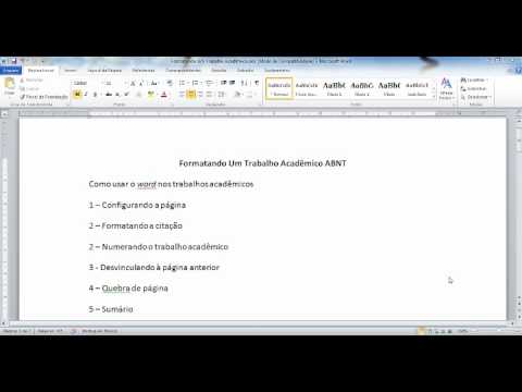 Formatando Um Trabalho Acadêmico Usando o Microsoft Word – ABNT ...