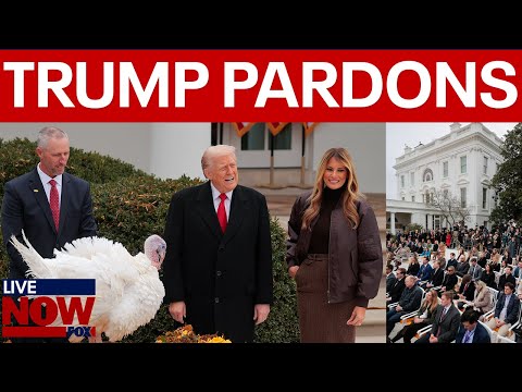 Video | Trump pardons turkeys Gobble and Waddle