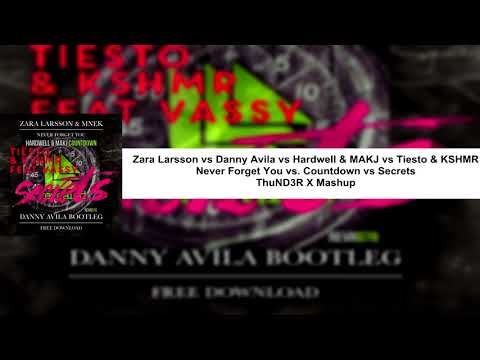 Zara Larsson vs Hardwell vs Tiesto  - Never Forget You vs. Countdown vs Secrets (ThuND3R X Mashup)