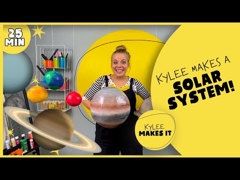 Kylee Makes a Solar System | Kids Art Video about Planets & Stars! Make a Paper Mache Solar System