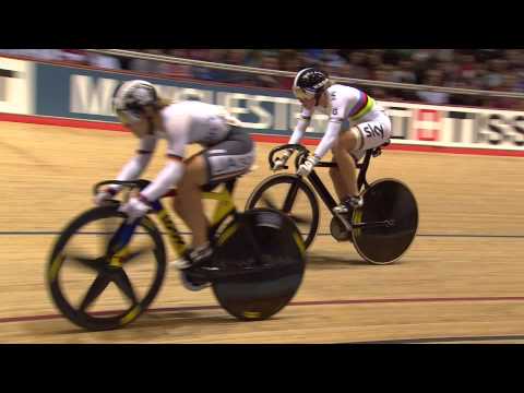 Women's Sprint 1/2 Final Heat 2 Race 2 - Becky James vs Kristina Vogel