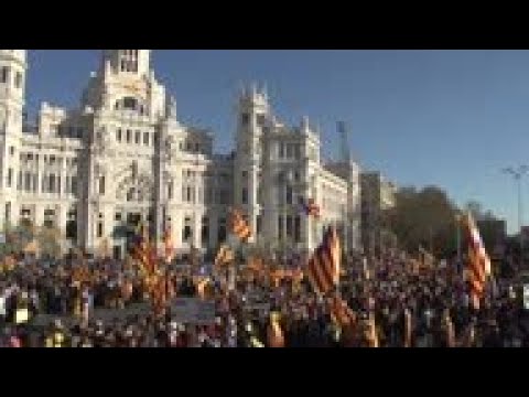 Mass protest in Madrid over trial of Catalan leaders