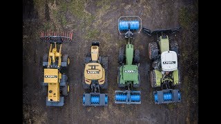 Attachments for silage: cutters, rammers, buckets, forks, grabs