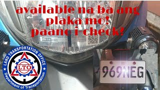LTO Plate Number availability | Paano i-check | email mo