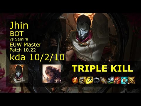 Jhin ADC & Pantheon vs Samira & Rakan - EUW Master 10/2/10 Patch 10.22 Gameplay