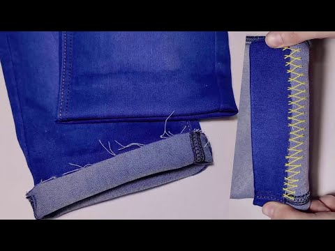 Mësoni si të shkurtoni pantallonat duke prerë buzën me një qepje të padukshme dore nga jashtë