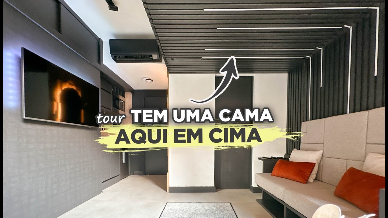 CAMA que SAI DO TETO em APÊ PEQUENO com muitas SOLUÇÕES TECNOLÓGICAS | Gaby Garciia