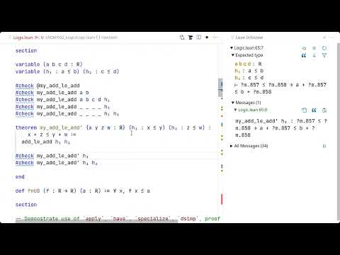 Lean for the Curious Mathematician 2023   Logic