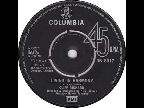 UK New Entry 1972 (165) Cliff Richard - Living In Harmony