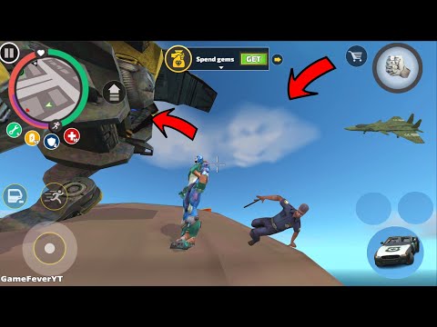 Rope Hero: Vice Town (Rope Hero Drive BD 100 Ground Assault) Huge Fighter Machine - Gameplay HD