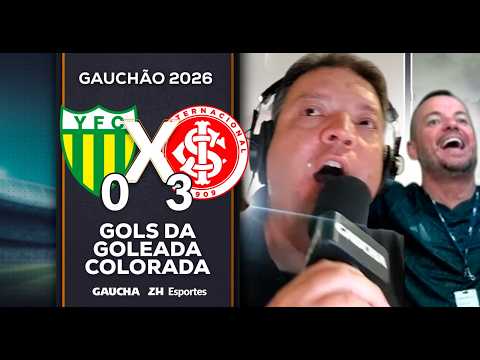 YPIRANGA 0x3 INTER: GOLS DA GOLEADA COLORADA NA NARRAÇÃO DE GUSTAVO MANHAGO | 15/02/2026