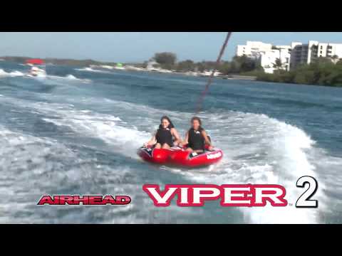 AIRHEAD Viper 2 Person Rider Inflatable Towable Boat Tow Tube Water Tubing 