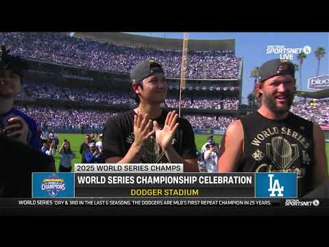 山本由伸、ワールドシリーズ祝賀会でドジャースタジアムの観衆に英語でスピーチ！ (Yoshinobu Yamamoto Delivers Speech In English To Dodger Stadium Crowd At World Series Celebration!)