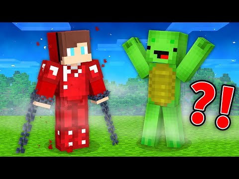 Mikey & JJ - Minecraft - JJ Scared Mikey with BLOOD ARMOR in Minecraft - Maizen