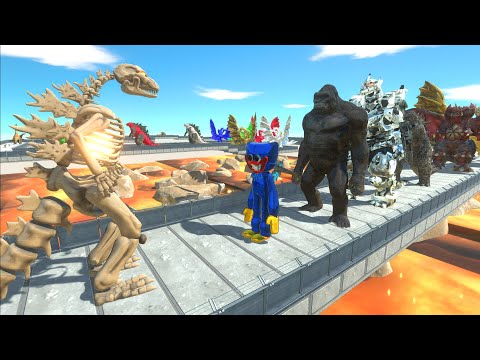 GODZILLA SKELETON LAVA DEATH RUN - Animal Revolt Battle Simulator