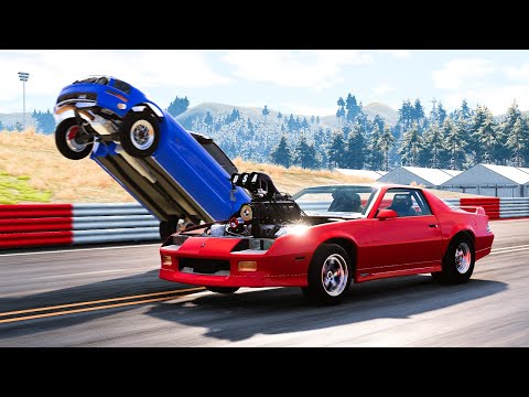 Realistic Drag Racing Crashes #13 - BeamNG Drive