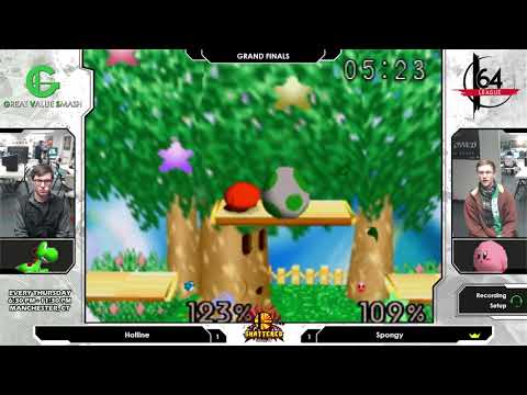 Smash 64: Hotline (Yoshi) V Spongy (Kirby) - Shattered 164 Tournament SSB64