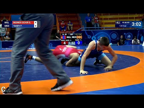 1/8 FS - 60 kg: S. MUNKH OCHIR (MGL) v. F. TASEV (MKD)