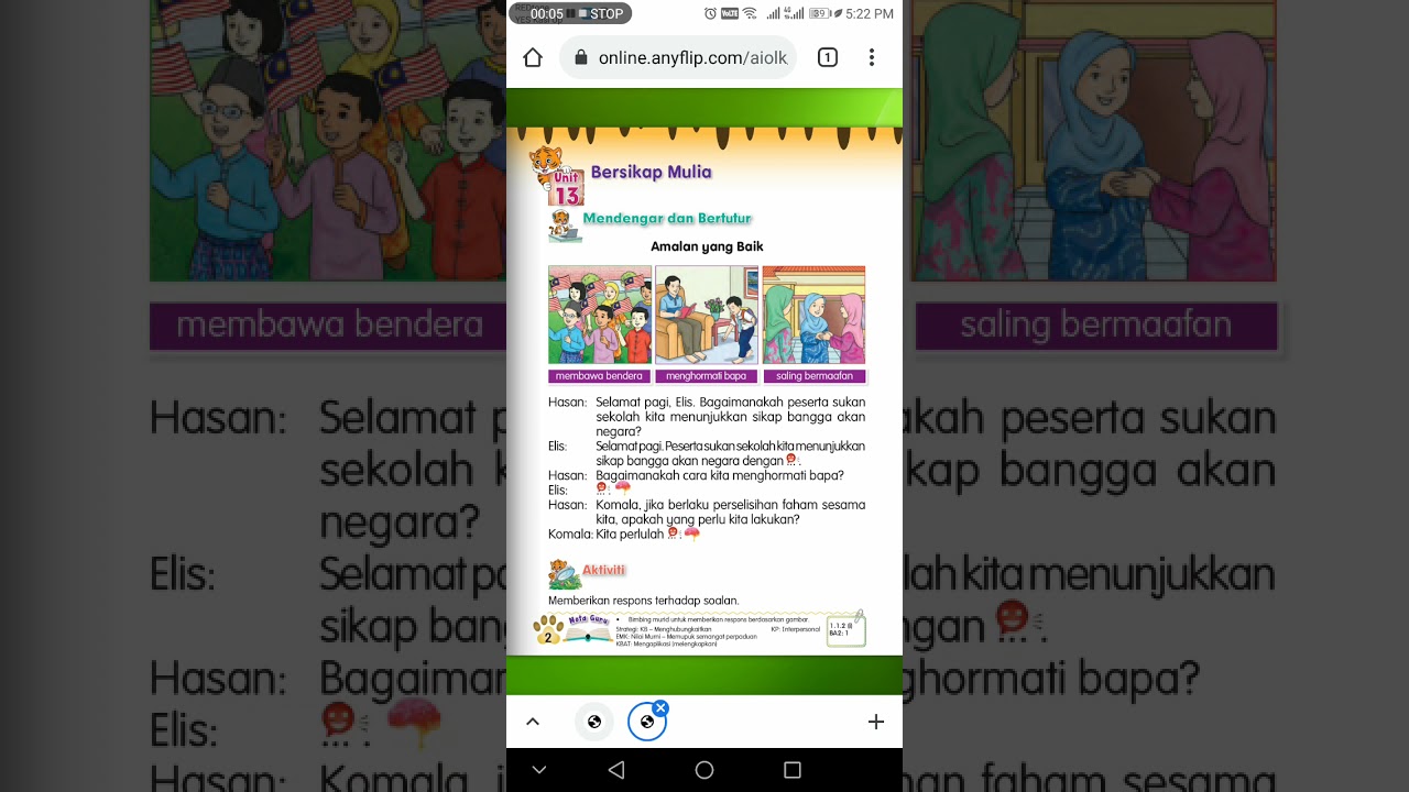 BUKU TEKS BAHASA MELAYU TAHUN 2 JILID 2 MUKA SURAT 1 BERSIKAP MULIA