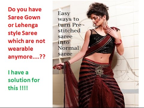 Easy way to turn Pre pleated or stitched saree into normal saree | Learning Process Video