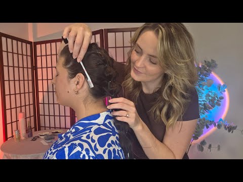 ASMR Perfectionist Twin Bubble Braids With Mini Combing & Finishing Touches