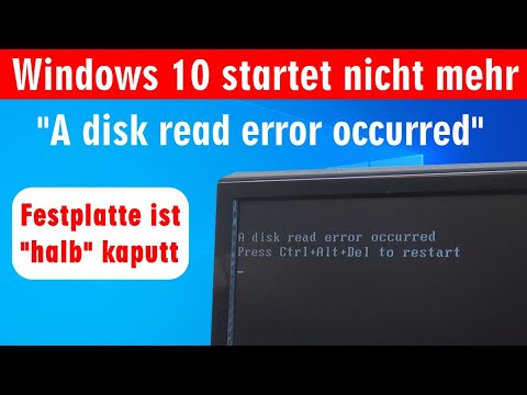 Windows 10 startet nicht - A disk read error occurred - Daten retten und wiederherstellen Video