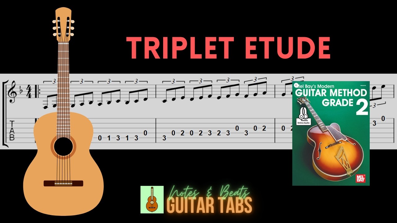 (22 of 82) Mel Bay Grade 2- Triplet Etude GUITAR TAB