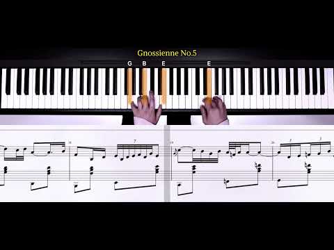 Gnossienne No 5| piano tutorial | piano music | lessons for beginners |easy song