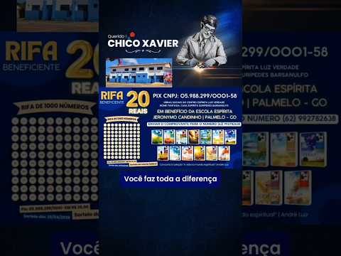 Adquira já a Rifa em prol da Escola Espírita Jeronymo Candinho que fica em Palmelo/GO! 😃