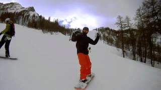 preview picture of video 'Snowboarding @ Serre Chevalier Jan 2012'
