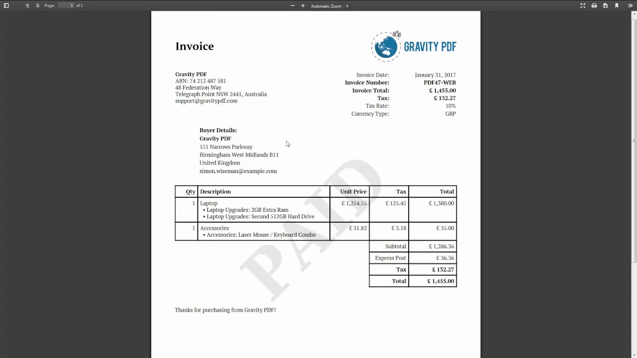 Invoice Classic – A classic-format invoice on steroids