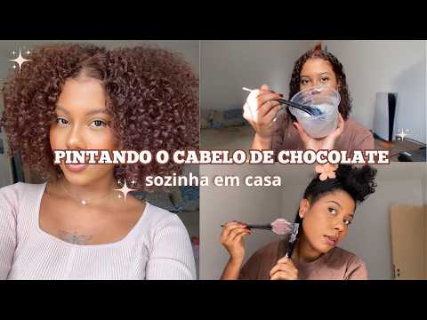 I DYED MY CURLY HAIR BY MYSELF AT HOME | BROWN HAIR 🍫🤎✨