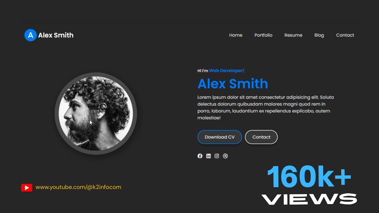 Personal Portfolio Responsive website using pure HTML CSS and JavaScript | portfolio website