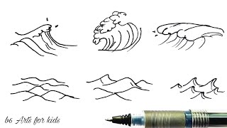 How to Draw Waves Step by Step Easy for Kids