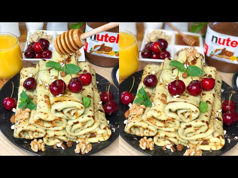 أفضل وأنجح طريقة لعمل الكريب الحلو بحشوة الشكلاطة مثل المحلات والطعم ولا أروع👍|Crepe Recipe👌